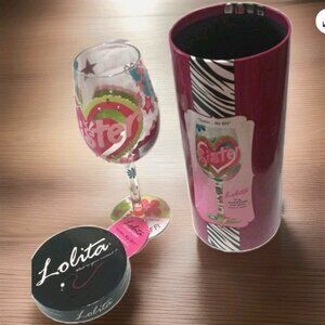 Lolita Love My Wine 15 Oz Hand~Painted WINE GLASS "SISTER My BFF"~NIB!